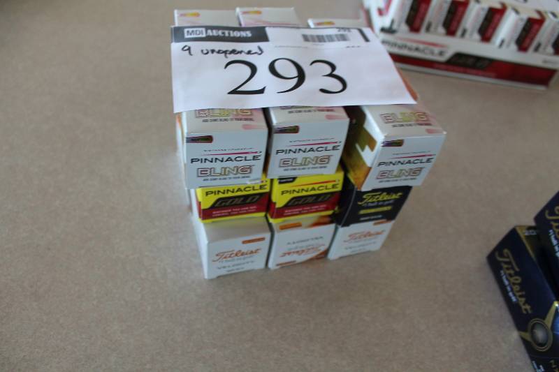 lot 293 image: Box Lot of (9) Pinnacle Bling Golf Balls app. 3perBox.