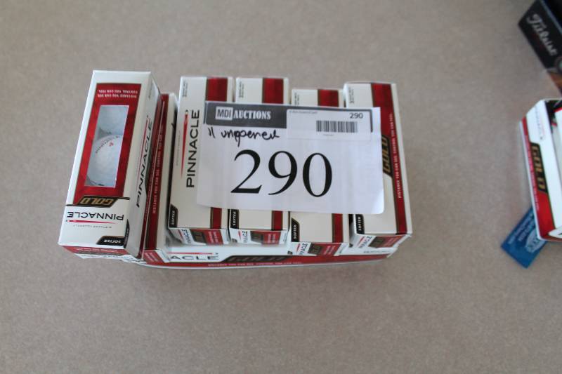 lot 290 image: Box Lot of (9) Pinnacle Gold Softer Golf Balls app. 3 perBox.