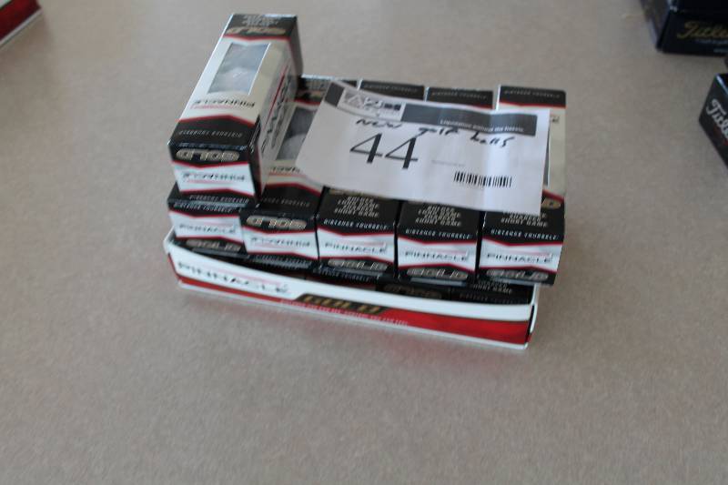 lot 44 image: Box Lot of (app. 11) Pinnacle Gold Golf Balls, 3perBox.