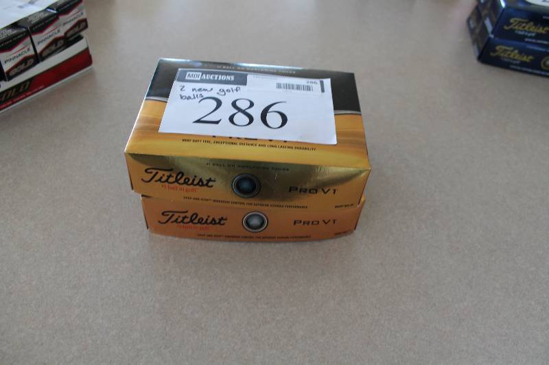 lot 286 image: Case Lot of (2) Titleist ProV1 Golf Balls.