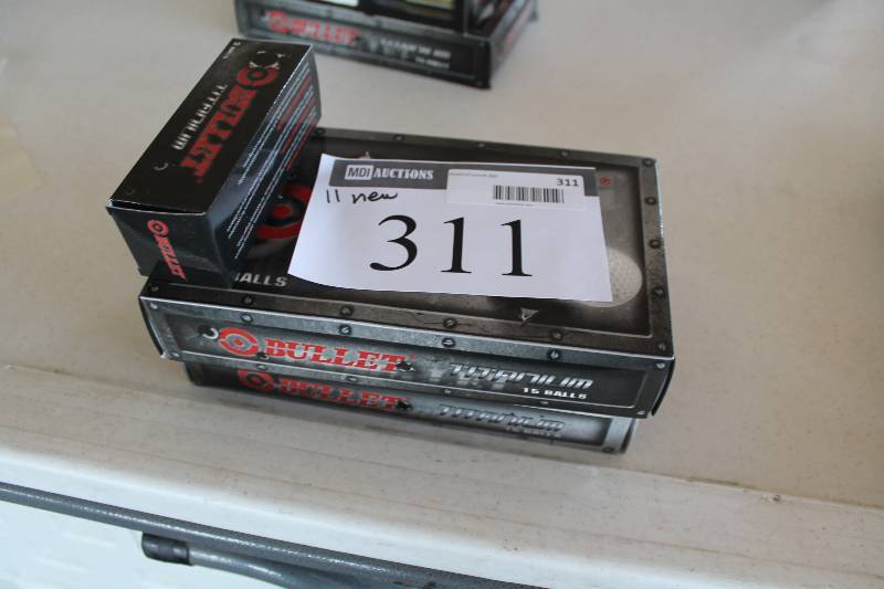 lot 311 image: Box Lot of (11) Bullet Titanium Golf Balls app. 33 total ct.