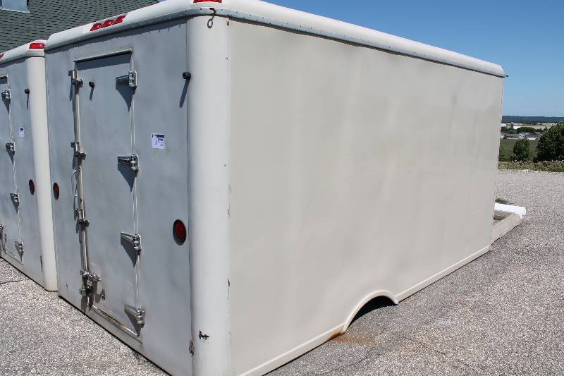 lot 12 image: Copeland Quality Outdoor RefrigeratorFreezer Unit wLatching Door & Reflectors T-189 Brandstedt Gauge Copeland Quality Motor Interor Racks & Fans 94 x 223 x 94.
