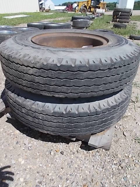 lot 214 image: (2) 10.00-20 Hauf Tires on Dayton R...