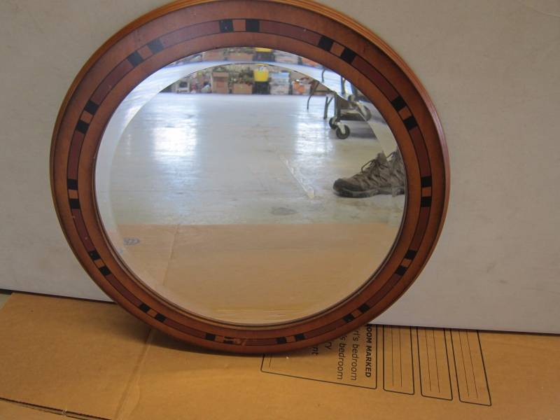 Small Round Beveled Mirror