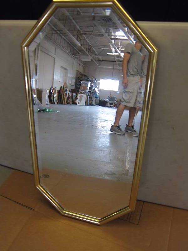 Brass Beveled Mirror