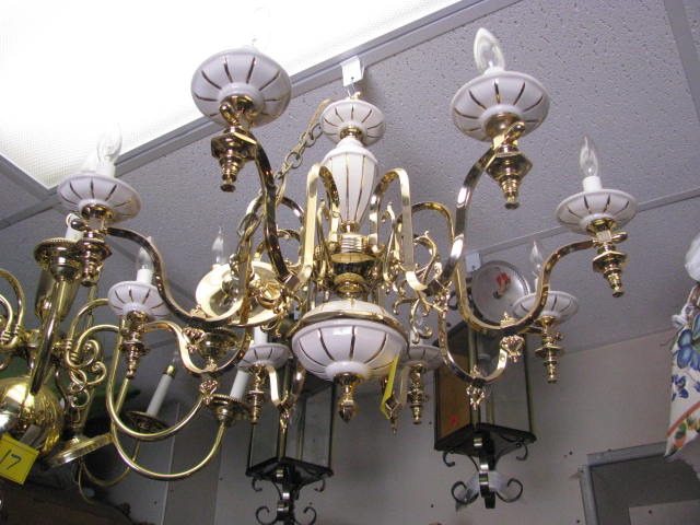 White and gold chandelier