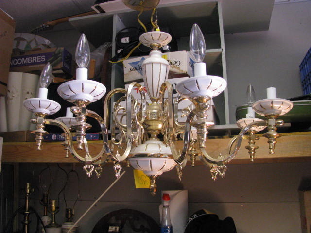 White and gold chandelier