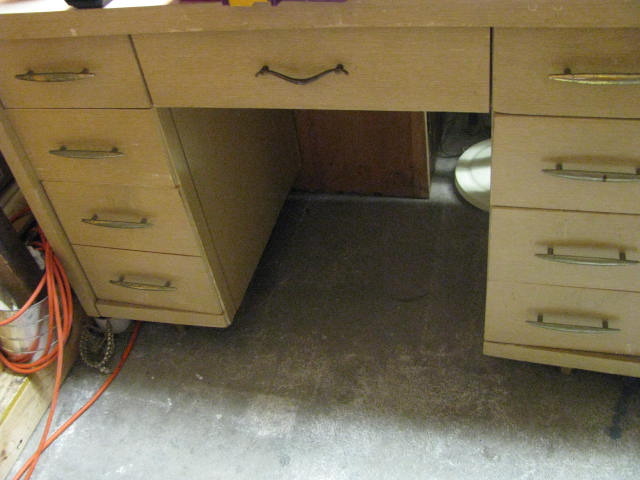 desk with office supplies