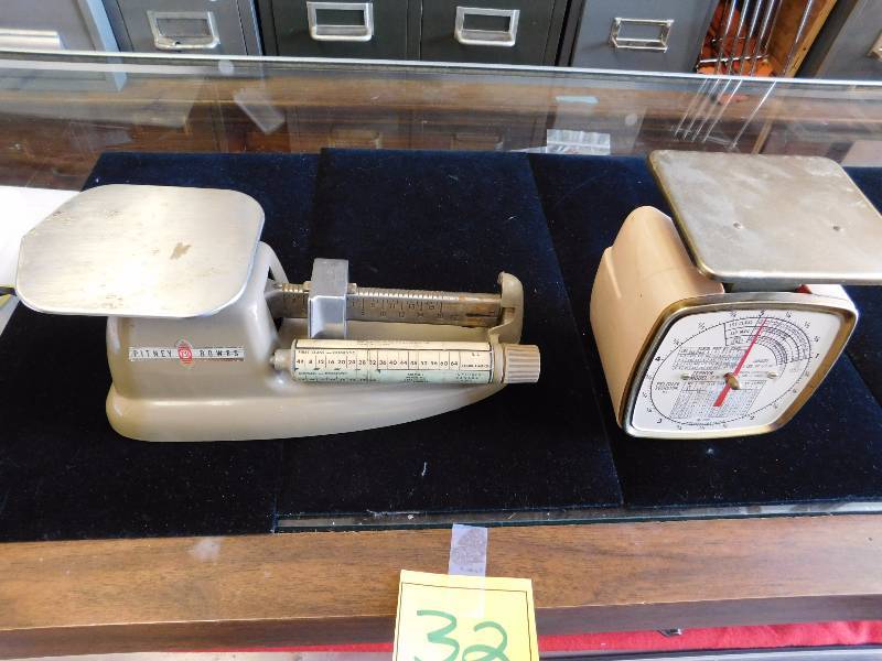 two vintage postal scales