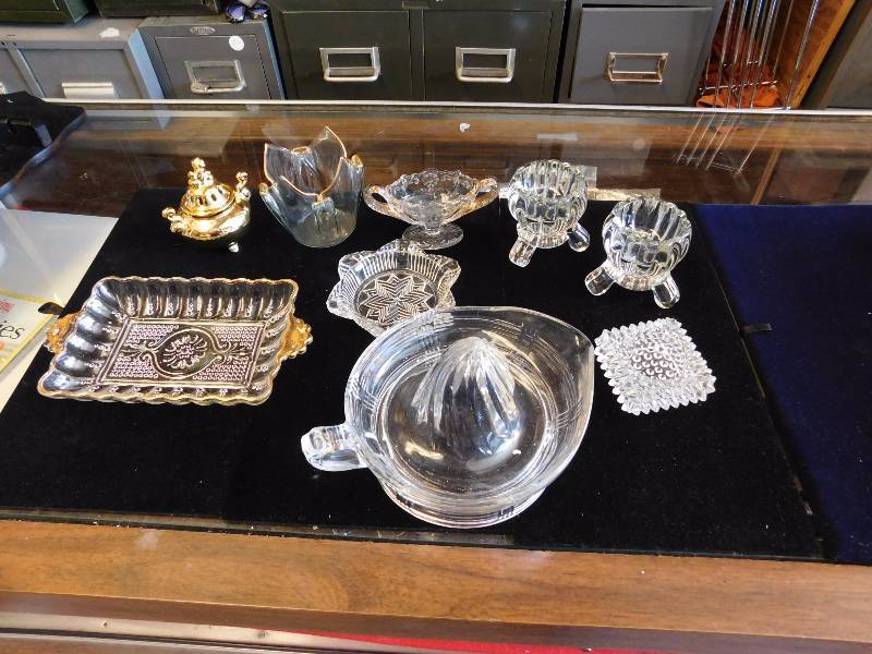 glass gold trim items