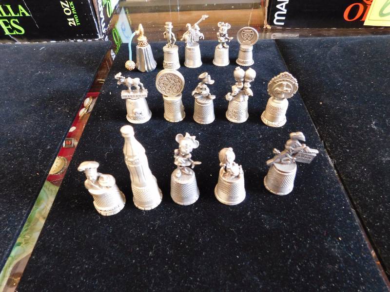 15 peweter decorative thimbles