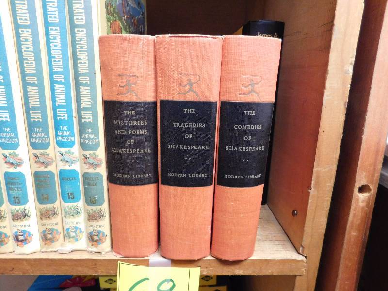 three volumes of Shakspeare