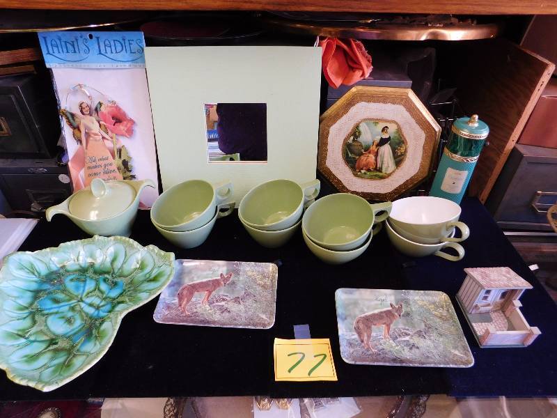 large lot of green dcor items