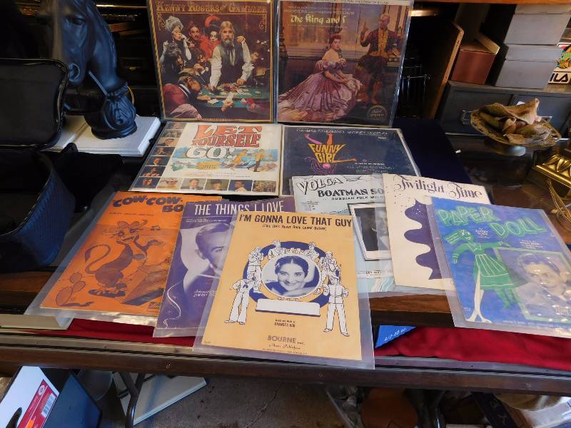 record albums and sheet music