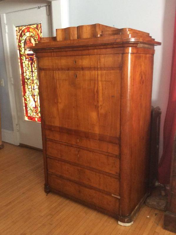 1909 German Beidermeier Secretary - Signed