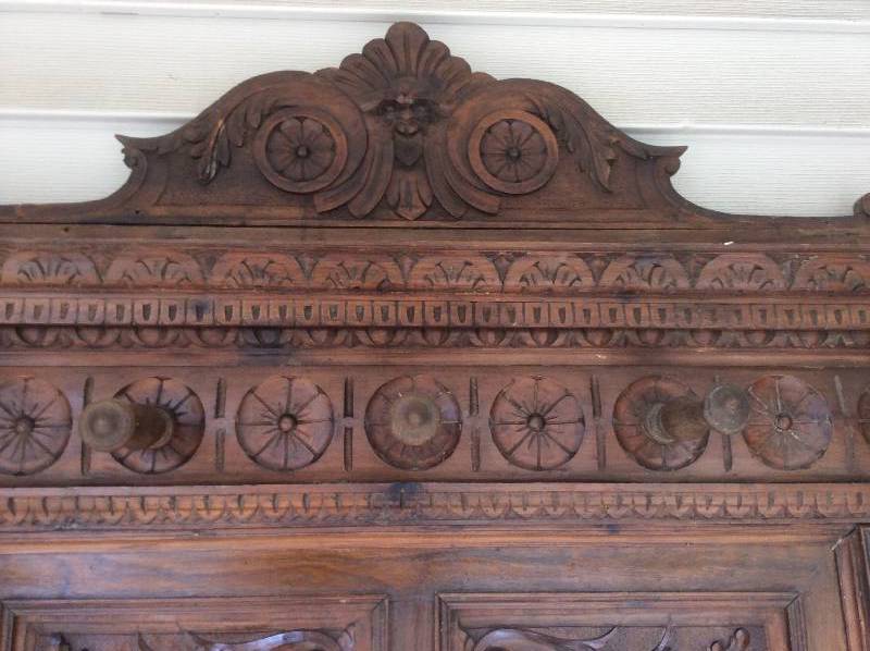 Hand Carved French Oak Hall Stand c. 1870s
