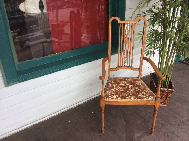 Elegant Edwardian Birch Chair - Arts and Crafts Style