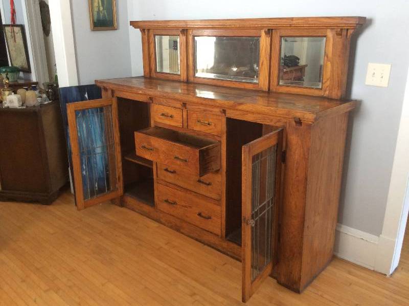 Antique Salvaged Minneapolis Craftsman BuiltIn Buffet No. 6 Antique English & European Fine