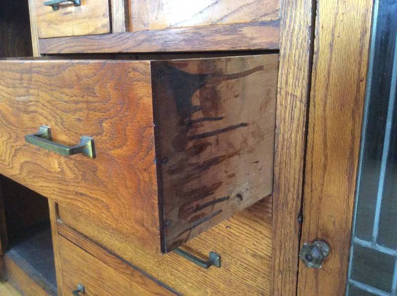 Antique Salvaged Minneapolis Craftsman BuiltIn Buffet No. 6 Antique English & European Fine