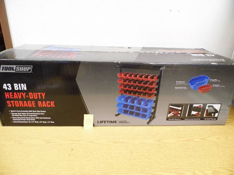 New 43 Bin Heavy Duty Storage Rack