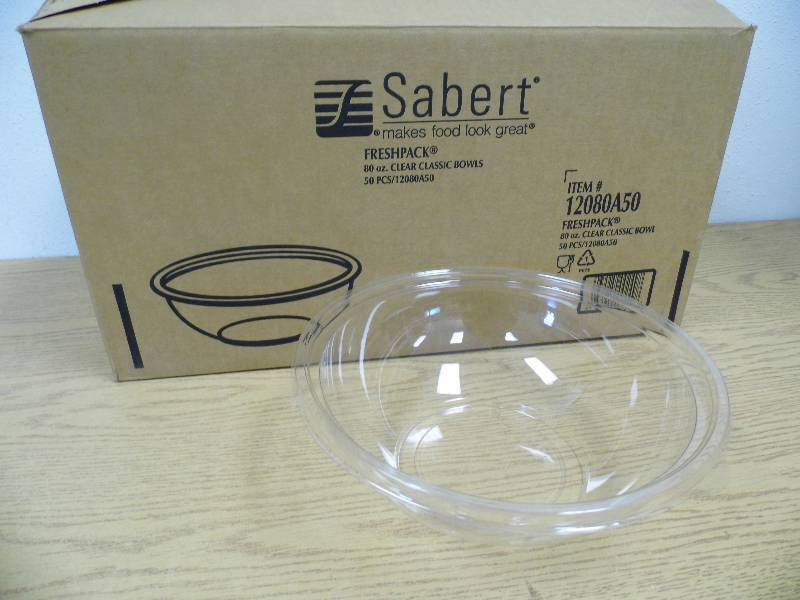 Case of 50 Clear Plastic Bowls
