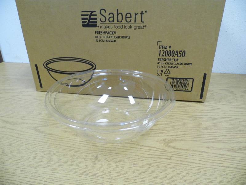 Case of 50 Clear Plastic Bowls