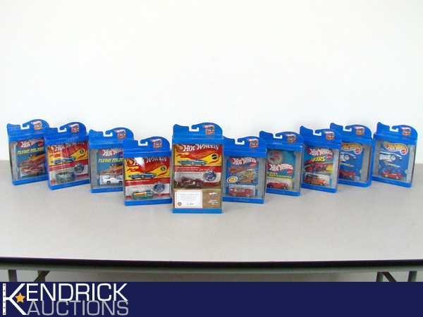 lot 57 image: 10 Vintage MINT ON CARD in Box Hot Wheels Authentic Commemorative Replicas