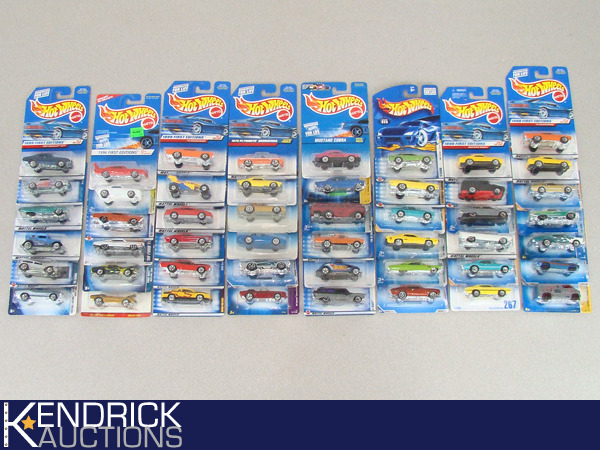 lot 59 image: 49 Vintage MINT ON CARD Hot Wheels American Muscle Cars