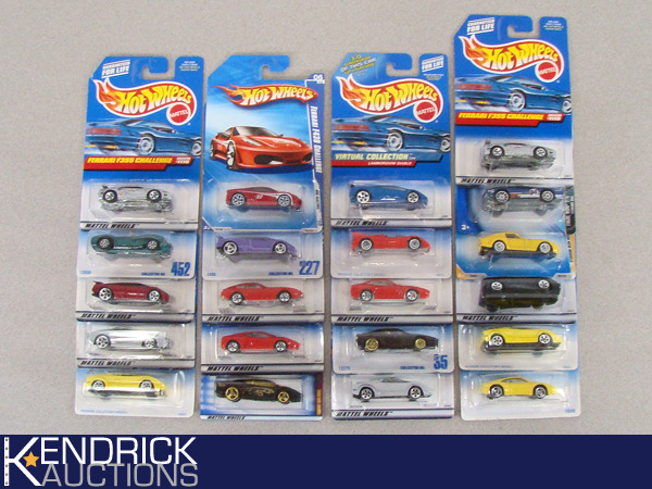 lot 61 image: 21 Vintage MINT ON CARD Hot Wheels Ferraris, and Lamborghinis
