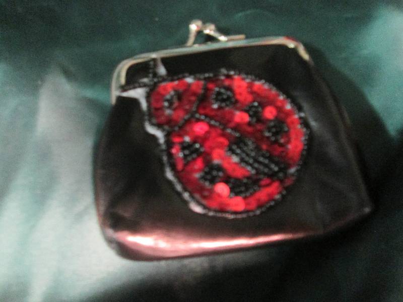 Womens Snap Together Coin Purse Bla...