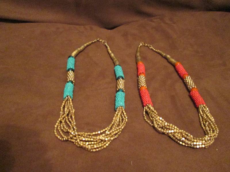 Beaded Necklaces, 2 Pc. Set 1 Red a...