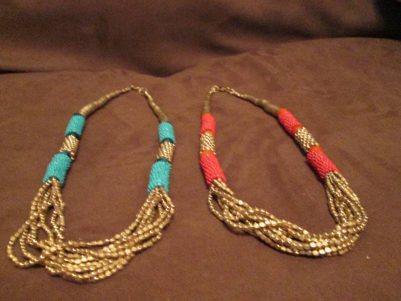 Beaded Necklaces, 2 Pc. Set 1 Red a...