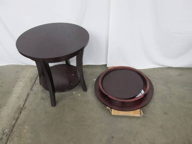 Alcove Pair of Round Cherry End Tables