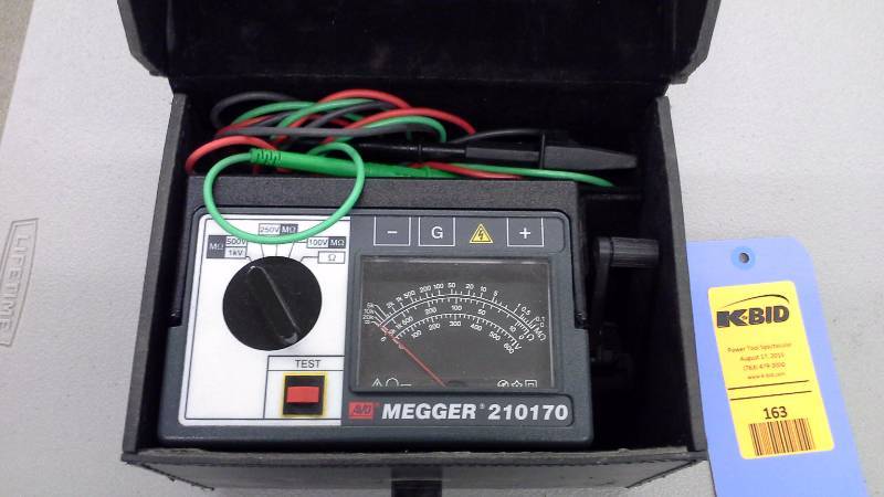 lot 163 image: Megger 210170 Insulation & Continuity Tester (UntestedYes, it is ironic that the tester is untested.) (1)