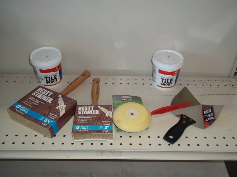 New Paint Brushes and Tile Grout