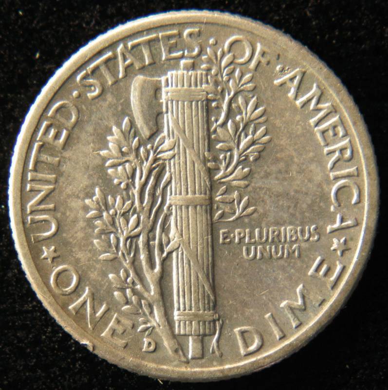 1943 D US MERCURY DIME VERY FINE