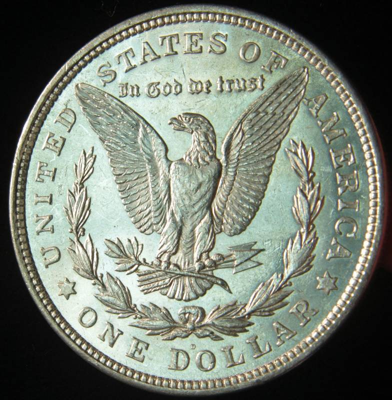 1921 D MORGAN SILVER DOLLAR UNC