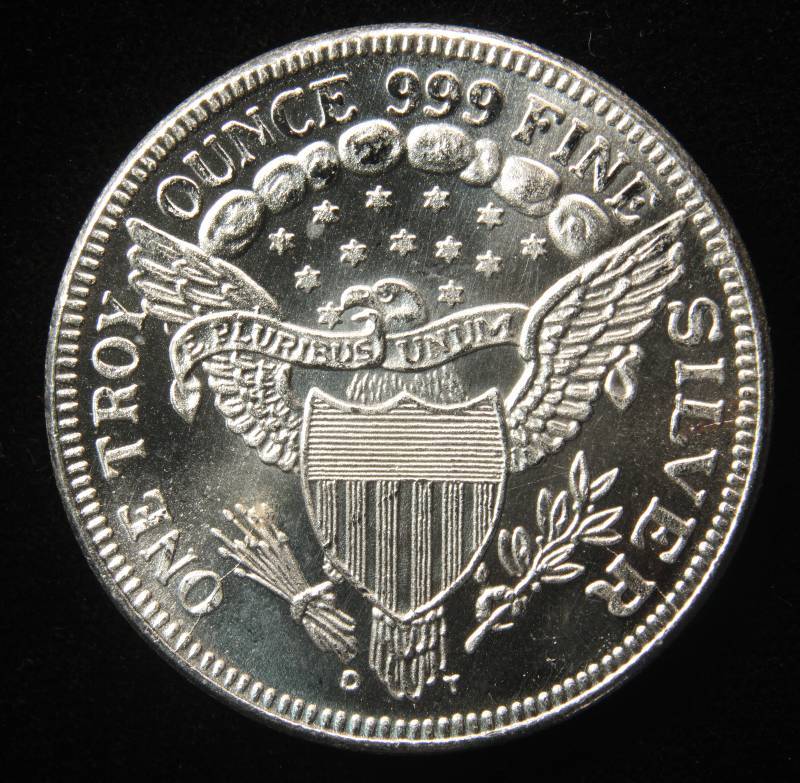 1 TROY Oz. .999 FINE SILVER ROUND DRAPED BUST STYLE