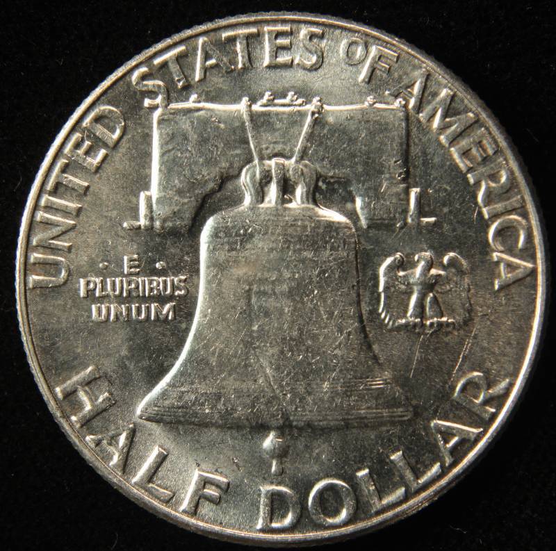 1963 FRANKLIN SILVER HALF DOLLAR AU