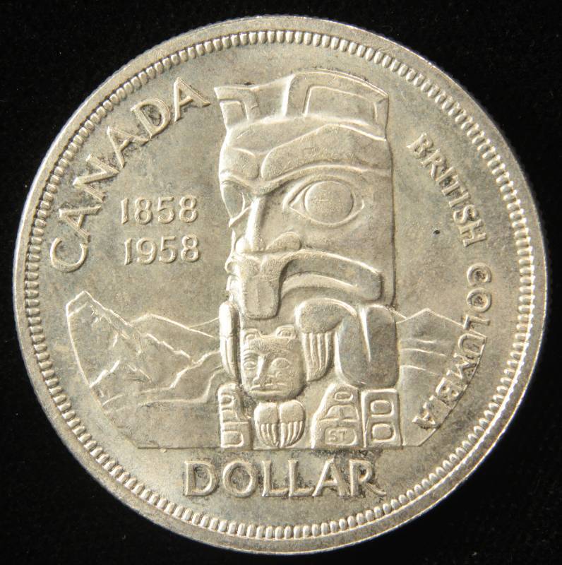 1958 CANADIAN SILVER DOLLAR AU