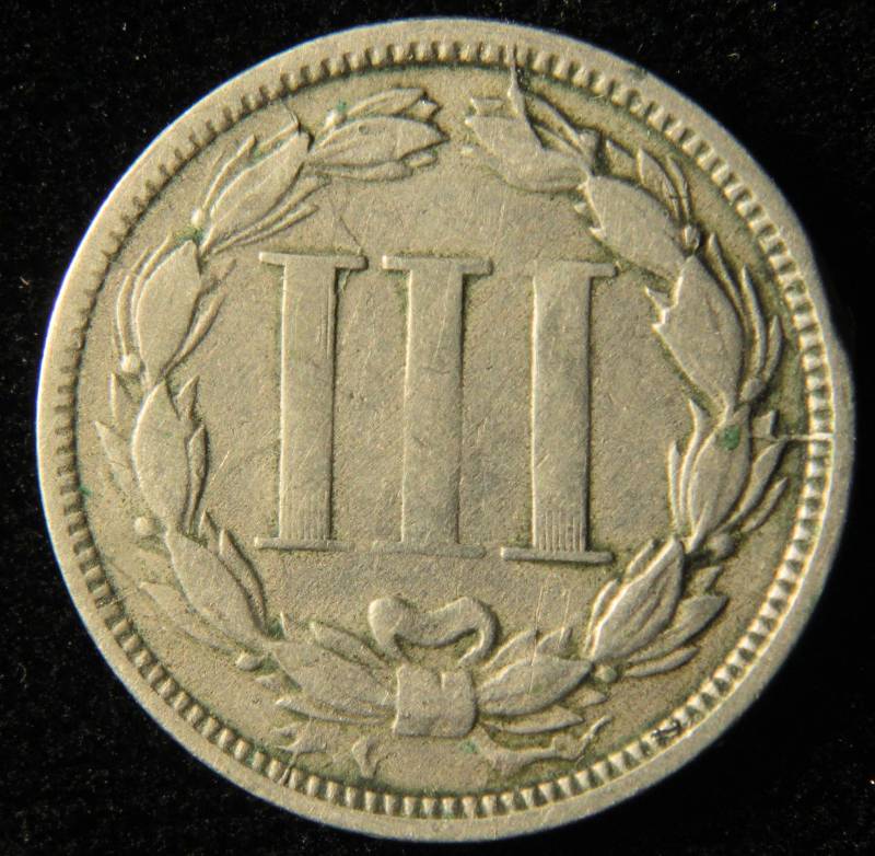 1865 3 CENT NICKEL FINE DETAILS