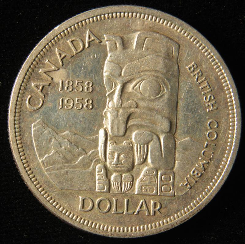 1958 CANADIAN SILVER DOLLAR AU