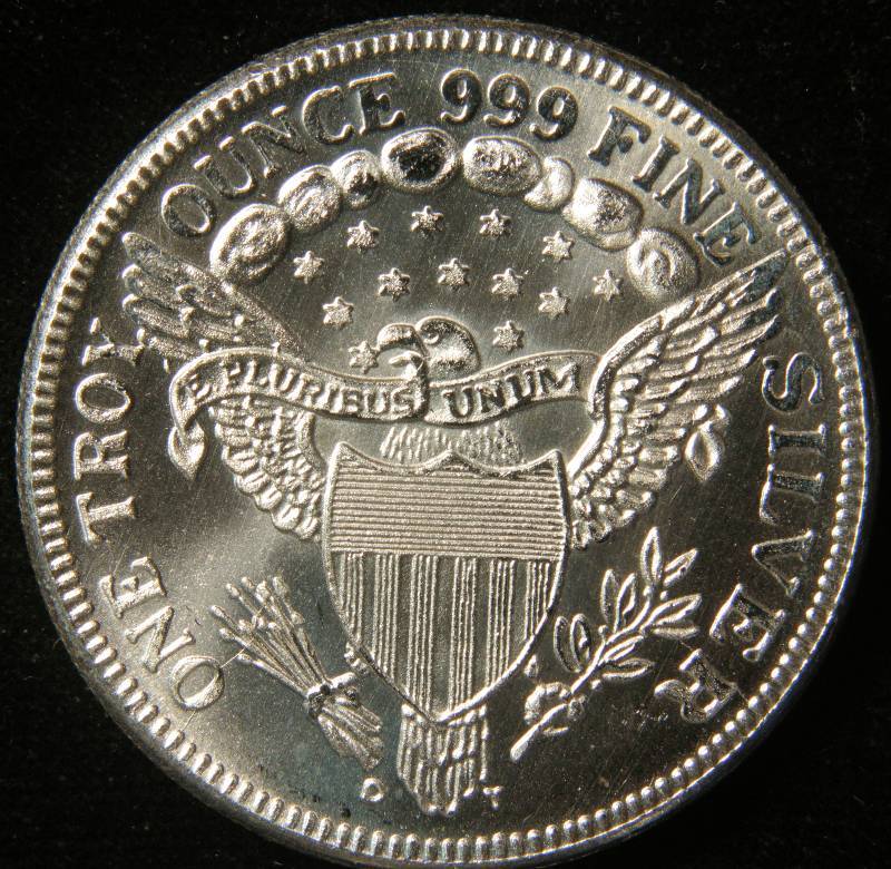 1 TROY Oz. .999 FINE SILVER ROUND DRAPED BUST STYLE
