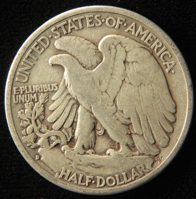 1944 D WALKING LIBERTY SILVER HALF FINE