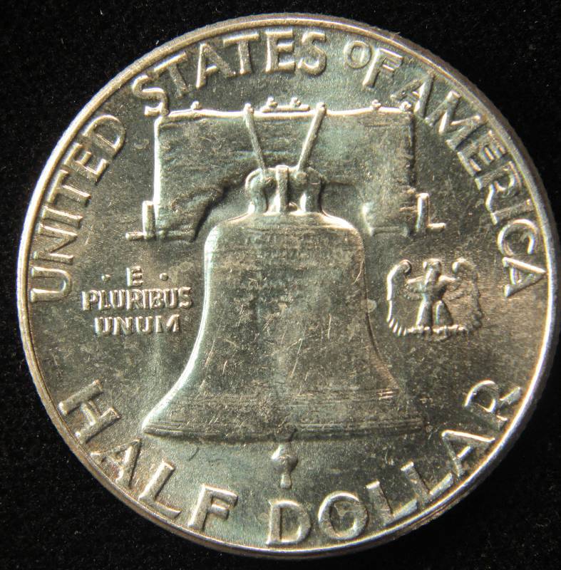 1963 FRANKLIN SILVER HALF DOLLAR AU
