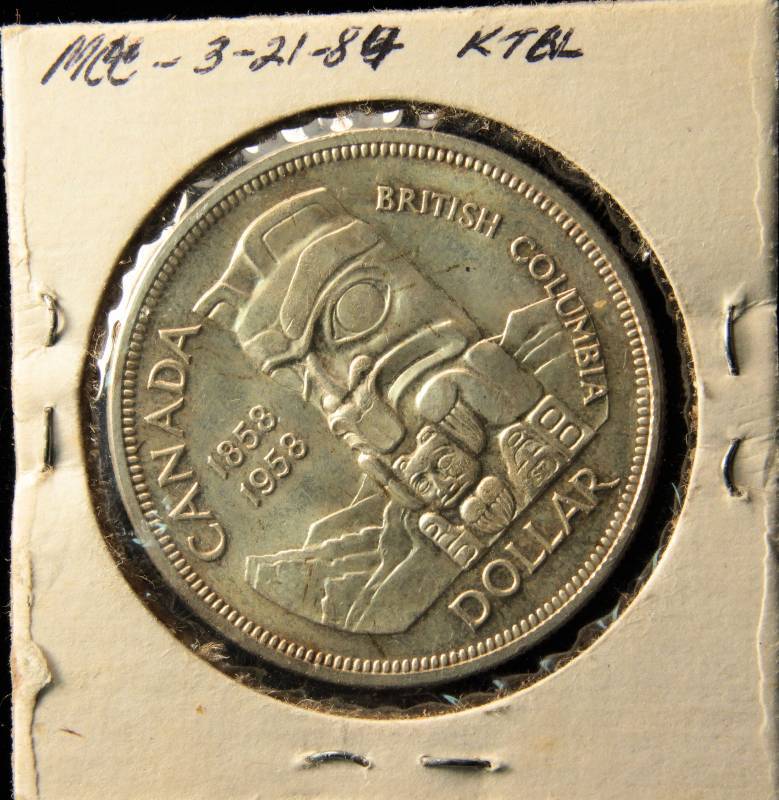 1958 CANADIAN SILVER DOLLAR AU