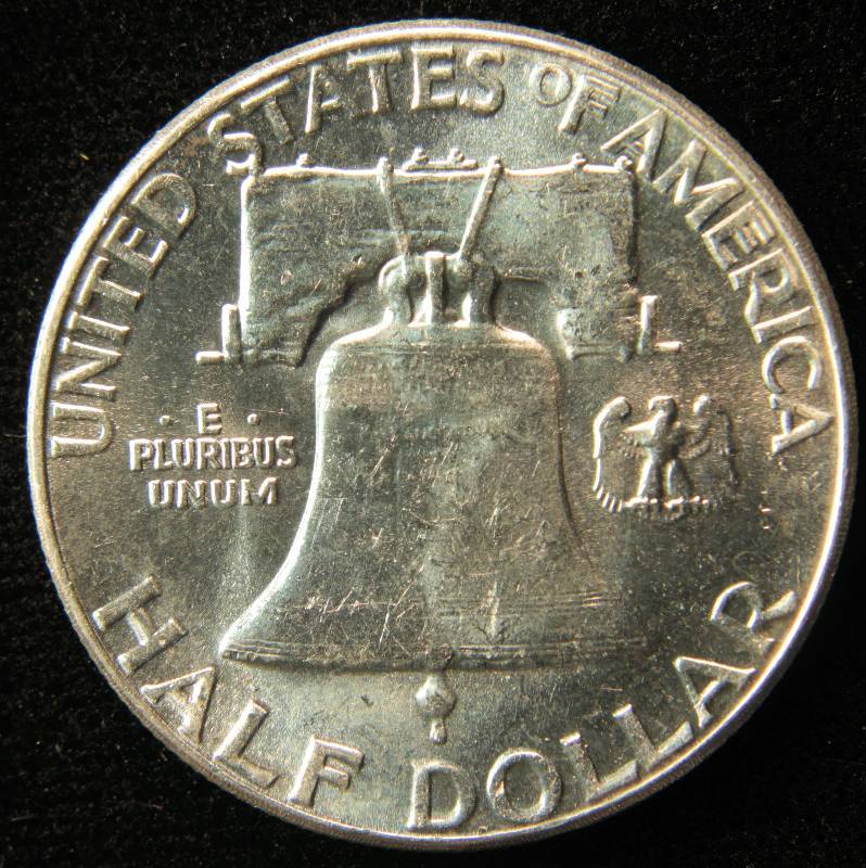 1963 FRANKLIN SILVER HALF DOLLAR AU