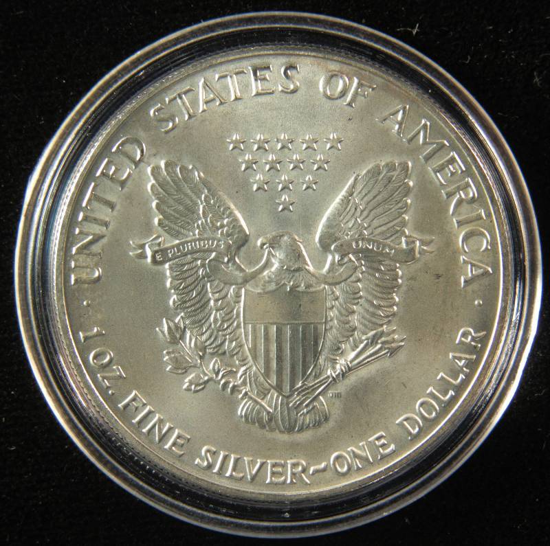 1991 AMERICAN SILVER EAGLE 1 TROY OZ. .999 FINE SILVER DOLLAR IN AIRTITE CAPSULE