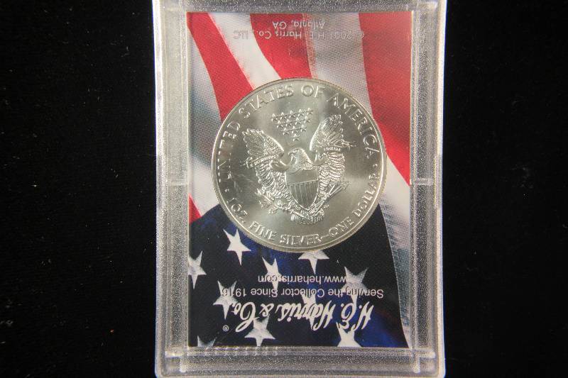 2014 US SILVER EAGLE .999 FINE SILVER IN PATRIOTIC HOLDER