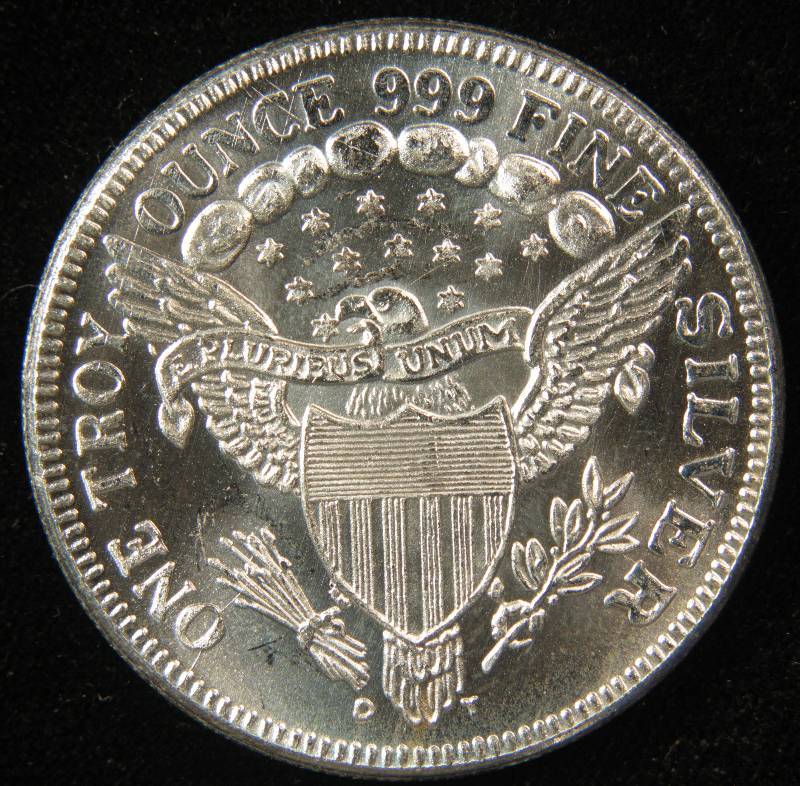 1 TROY Oz. .999 FINE SILVER ROUND DRAPED BUST STYLE